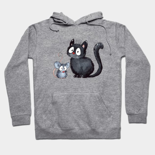 Cat and Mouse Hoodie by Alyona Shilina